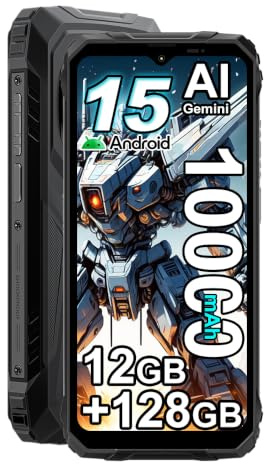 Blackview Téléphone Portable Incassable 2026, 12Go+128Go/2TB Android 15 Téléphone Débloqué 4G,10000mAh,16MP Caméra AI, 6.56 HD+ 90Hz Smartphone Incassable Etanche, GPS,NFC,OTG,Gemini AI, Noir