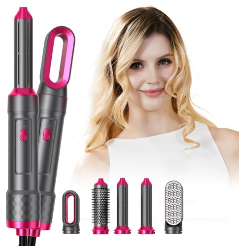 Hairstyler Set, 5 in 1 Air styler, Negativ Lonen Haarstyler mit Lockenstab automatisch, Air Styler Thermal Brush Haartrockner