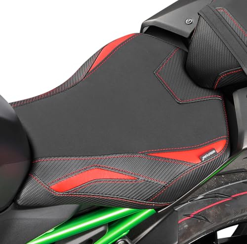 Fahrersitz Sitzbank für Z900 Z 900 2025 2026 (Rot) | Bequemer, Guter Halt für den Lendenbereich, Modernen Auftritt, Solo Komplettsattel Sitz