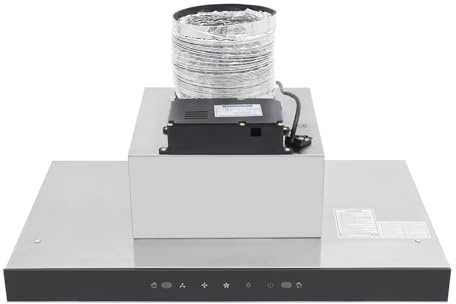 Hotte aspirante encastrable 120 W 2000-2200 tr/min - Silencieuse - Avec 3 niveaux - Soft Touch - Puissance d'aspiration de 350 CFM - Pour appartements, caravanes, cuisines