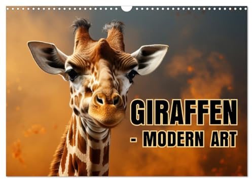 GIRAFFEN - Modern Art (Wandkalender 2026 DIN A3 quer), CALVENDO Monatskalender: Jeden Monat eine neue Perspektive (CALVENDO Tiere)