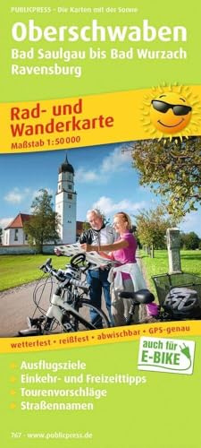 Publicpress Rad- und Wanderkarte Oberschwaben, Bad Saulgau bis Bad Wurzach, Ravensburg 1:50.000: Rad- und Wanderkarte mit Ausflugszielen, Einkehr- & ... 1:50000 (Rad- und Wanderkarte: RuWK)