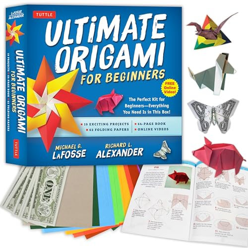Ultimate Origami for Beginners Kit: The Perfect Introduction to Paper Folding [Boxed Kit of 62 Folding Papers, Full-Color Book & Instructional DVD]: ... 62 Origami Papers & Video Instructions