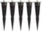 ledscom.de 5 piezas pincho de tierra para jardín, para luces de jardín, negro, 17cm, 45mm Ø