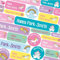 50 Name Labels for Kids No Iron Name Tags for Clothes Name Stickers for Water Bottles, School Uniform, School, Nursery, Care Homes, Washable and Dishwasher Safe for Children (Unicorn)