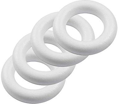 4 Styropor Ringe, Vollform, weiß, verschiedene Größen - Kreis Rohling DIY, Größe:17cm