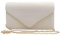 LeahWard Women's Clutch Bag Wedding Evening Handbags Suede Night Out Purse 1616 (Ivory)
