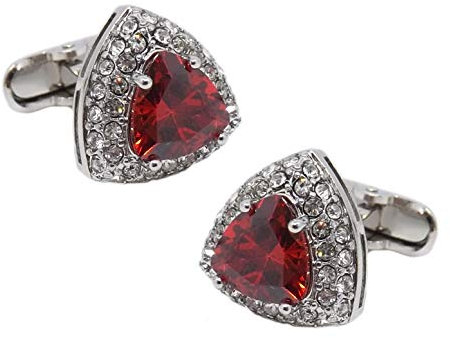 Dreieck Manschettenknöpfe mit rubinrotem Swarovski Kristall Herren Geschenk von CUFFLINKS DIRECT (Manschettenknöpfe mit Geschenktüte)
