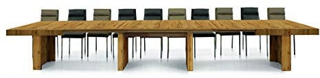 KONTE.DESIGN Tavolo JESOLO allungabile in legno, finitura Rovere Nodato, 160 x 90 cm - 410 x 90 cm, 18 posti