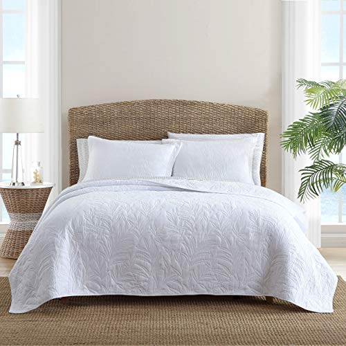 Tommy Bahama Costa Sera Collection Steppdecke, weich und atmungsaktiv, perfekt für alle Jahreszeiten, vorgewaschen für zusätzliche Weichheit, Twin, Weiß