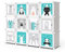 Vicco Kinderregal Andy, Grau, 145 x 110 cm 12 Fächer
