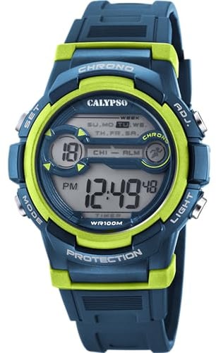 Calypso Uhr Digital Herren aus Kautschuk Blau dunkel | Sportuhr, Widerstandsfähiges Glas, Wasserdicht 10 ATM K5808/3