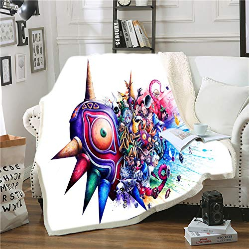 NICHIYO The Legend of Zelda Decke, Cartoon- und Animations-Fleecedecke für Erwachsene und Kinder, 100 % Mikrofaser, für Schlafsofa und Sofa (6,130 x 150 cm)