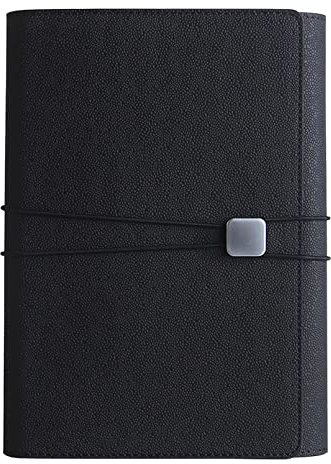 BelonLink Klassisches Liniertes Notizbuch, hardcover notizbuch a5, Reise-Tagebuch, ledereinband notizbuch a5 kariert hardcover, nachfüllbar ringbuch spiralbindung schwarz 23cm*16cm