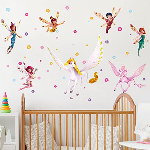 Wandtattoo Kinderzimmer Mia and Me - Sara, Onchao, Kyara mit den Elfen, Größe:60cm x 80cm