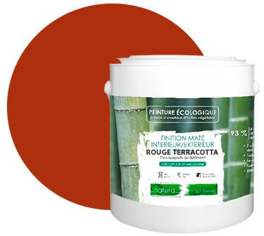 BOX DECO COULEURS Peinture naturelle écologique intérieur extérieur aspect mat Natura - 2.5L, Rouge Terracotta