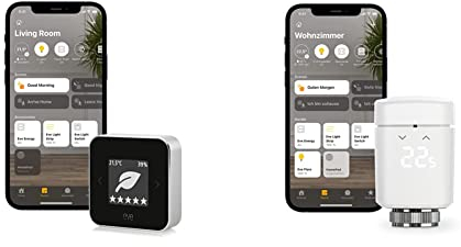 Eve Room - Raumluft-Qualitätssensor & Thermo - Smartes Heizkörperthermostat mit LED-Display, automatischer Temperatursteuerung, Keine Bridge erforderlich, Bluetooth/Thread, Apple HomeKit