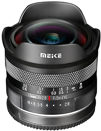 Meike 7,5 mm f2.8 APS-C Grande apertura Obiettivo Fisheye circolare ultra ampio obiettivo di messa a fuoco manuale per Nikon Z-Mount Mirroless fotocamere Z50 e compatibile con Z6 Z7 in modalità APS-C