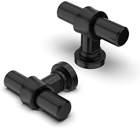 FURNIWARE 10 pcs Cabinet Knobs Pulls Handles, Matt Black Drawer Pulls Door Handles, Furniture Cupboard Drawer Cupboard Dresser Handles and Knobs for Kitchen Dresser Drawer Bathroom