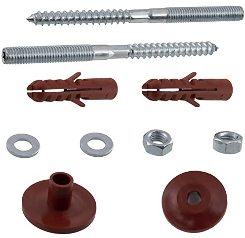 AERZETIX - C65160 - Kit de fijación en pared para lavabo suspendido sanitario tornillo M8x110mm - espárragos roscados - taco Ø10x50mm - kit de montaje fregadero trabajos fijación fontanería