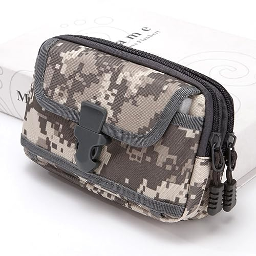 Handy Gürteltasche,Handy Gürteltasche aus Nylon,wasserdichte Bauchtasche,Horizontale Gürtel Tasch,Taktische Tasche,für Joggen, Fitness, Baustellen,Radfahren und Reisen. (Grau getarnt)