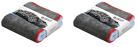 Glart 471PP Microfasertuch, Autopflege Mikrofasertuch für Autopolitur, Scheiben, Cockpit, Poliertuch & Trockentuch bei Auto, Motorrad, Lack, auch für Fensterputzer, 60x40 cm (Packung mit 2)