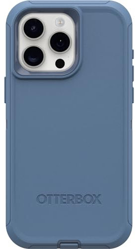 OtterBox Schutzhülle für iPhone 15 Pro Max (nur) Defender Series – Babyblaue Jeans (blau), Bildschirmlos, robust und langlebig, mit Portschutz, inklusive Holster-Clip-Ständer