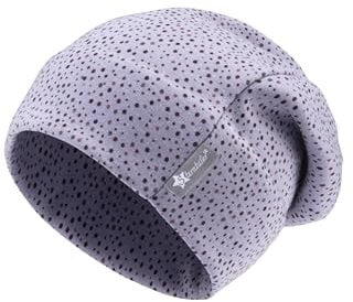 Sterntaler Beanie mit Allover Pünktchen - Mädchen Slouch Beanie - Kinder Mütze aus wärmendem Sweat-Stoff - blasslila, 49