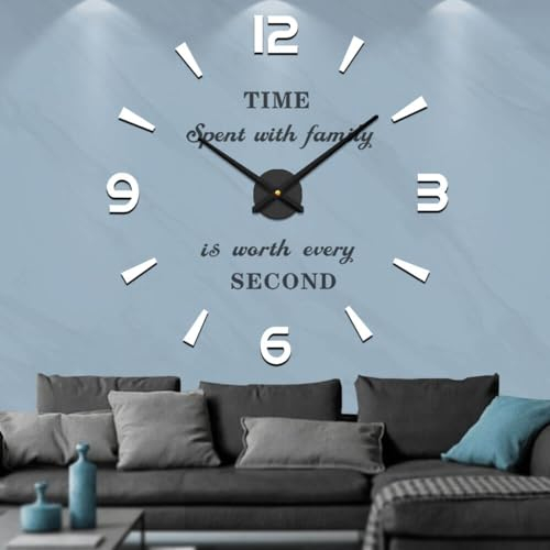 Vangold Moderne Mute DIY große Wanduhr 3D Aufkleber Big Wanduhren für Home Office Decor Geschenk