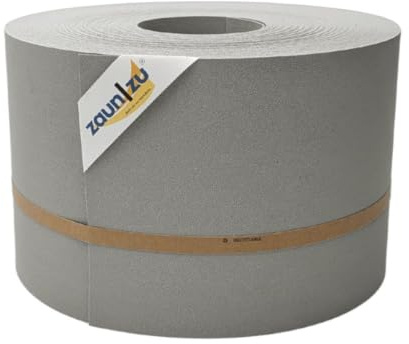 zaun|zu® Premium 50m Rolle Sichtschutzstreifen | genarbte Oberfläche | Lederstruktur | PP für Doppelstabmatten UV-beständiger Sichtschutz | Zaunblende | Made in Germany Steingrau, 50m