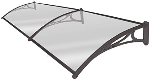Türüberdachung, Türüberdachung, PC-Polycarbonat + Aluminium-Markise, Regenschutz für Haustür, Veranda und Fenster (Größe: 60 x 240 cm)