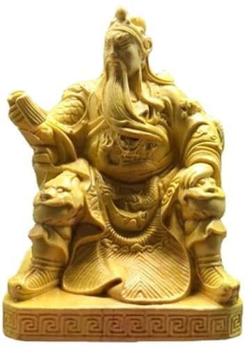 Gartendekoration, Dekoration, Statue für den Außenbereich, Gartendekoration, Skulptur, Buchsbaum, Holzschnitzerei, Buch, Guan-Gong-Buddha-Statue, Auto-Ornamente, Massivholz, Frühling und Herbst, Guan