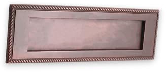Infinity Decor Plaque de boîte aux lettres style géorgien bronze vieilli 25,4 cm en laiton massif à ressorts pour portes d'entrée