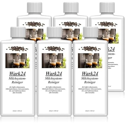 Wark24 Milchsystemreiniger, 6 x 1L, geruchs- & geschmacksneutral, für Kaffeevollautomaten & elektrische Milchaufschäumer, gründliche & materialschonende Reinigung