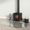 Vopese Placa de cristal hexagonal para chimenea, 120 x 60 cm, protector de suelo para parquet y superficies laminadas, base de estufa resistente a altas temperaturas, cubierta de piso de vidrio