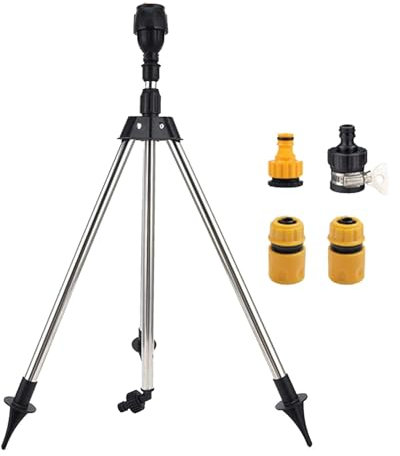 Trípode con Soporte para aspersores, aspersores de trípode para jardín | Aspersores de pie de Largo Alcance,Aspersor de Agua telescópico con Base de trípode de Metal, de riego de jardín de 360 Grado