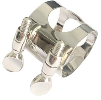 Parliky Abrazadera De Boquilla De Clarinete Sib Agudo Niquelada Tornillos Dobles Para Boquilla Practica Musical