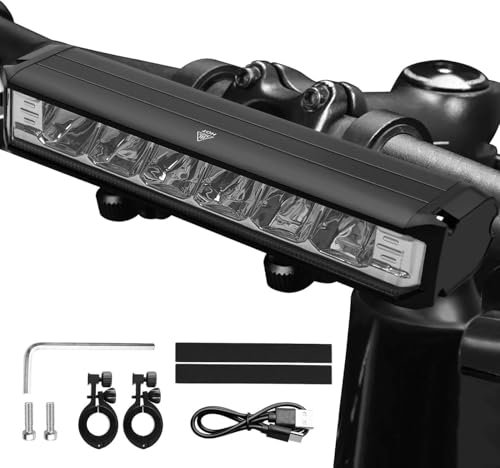 UYHGO 6 LED Front Bicycle Light, 1400 Lumen Bicycle Light, Bicycle Front Light with 4000 mAh Battery, Headlight Extremely Bright, Black