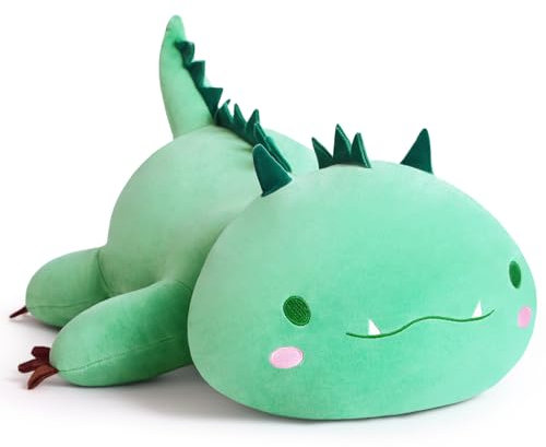 Yeqivo Nettes Axolotl Plüsch, weiches gefülltes Tier Salamander Plüsch Kissen, Kawaii Plüsch Spielzeug für Kinder (Dinosaurier,50CM)