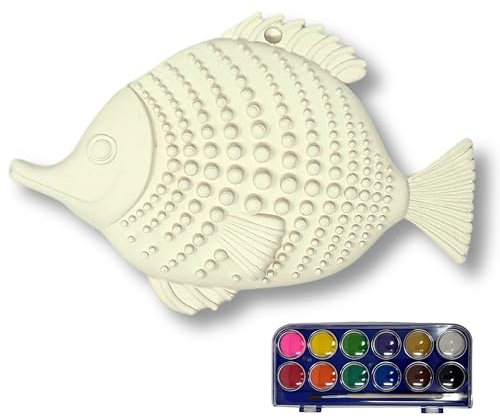 Toocook Animali marini in ceramica naturale o smaltata per Decorazione Murale e Arredo Casa, Realizzati Artigianalmente, Idea Regalo Made in Italy (Pesce da decorare)