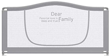 VEYACGOS Bettgitter Safety 1st, tragbar, superhohes 1,17 m Sicherheitsseitengitter, höhenverstellbar mit feststellbarer Schnalle (Farbe: Grau, Größe: 1,5 m)