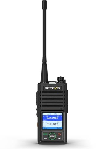 Retevis RB658 Bluetooth Walkie Talkies, Professional 2 Way Radio APP Setting, Intelligent Noise Reduction, Alarm, 1800mAh Rechargeable, for Motorcycle, Cyclists (1 Pack, Black)
