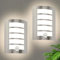 HiBay 2er Set Aussenlampe mit Bewegungsmelder E27 Wandleuchte IP44 Eckig Außenlampe Edelstahl ABS für Hauswand Balkon Treppenhaus Beleuchtung (Ohen Glühbirnen)