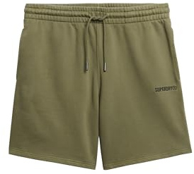 Superdry Herren Micro Logo Shorts mit lockerer Passform Olivgrün Nacht L