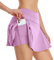 VUTRU Gonne da tennis da donna, a vita alta, da tennis, con tasche, per sport, da golf, con pantaloni interni, Viola chiaro, M