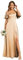 Ever-Pretty Robe Demoiselle d'honneur Satin Épaules Nues Volants Coupe Élégante Fente Champagne 44