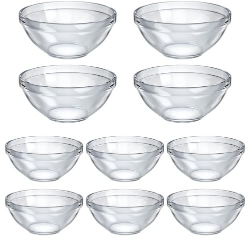 Set of 10 Mini Glass Bowls,75ml Small Glass Bowls