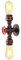 KAWELL Kreative Wasserrohr Retro Kerze Wandleuchte Industrielle Vintage Wandlampe Schmiedeeisen E27 60W Max für Schlafzimmer Küche Restaurant Cafe Bar Flur