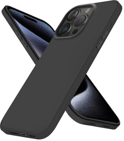 Eiselen Handyhülle für iPhone 15 Pro Max Hülle - Schwarz Ultra Dünne Soft-hautfreundlich Silikon TPU Schutzhülle - Kratzfest, Rutschsicher, StoBfest Haltbar Case Cover