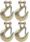 3/8 Chain Hook, 4PCS 3/8 Chain Hook, Grade 70 Heavy Duty Alloy Steel Hooks for Wrecker Flatbed Truck Trailer Tie Down